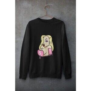 Black Blonde Bomshell Kissy Chrissy Sweatshirt‎ Glamour Serving Looks Casual